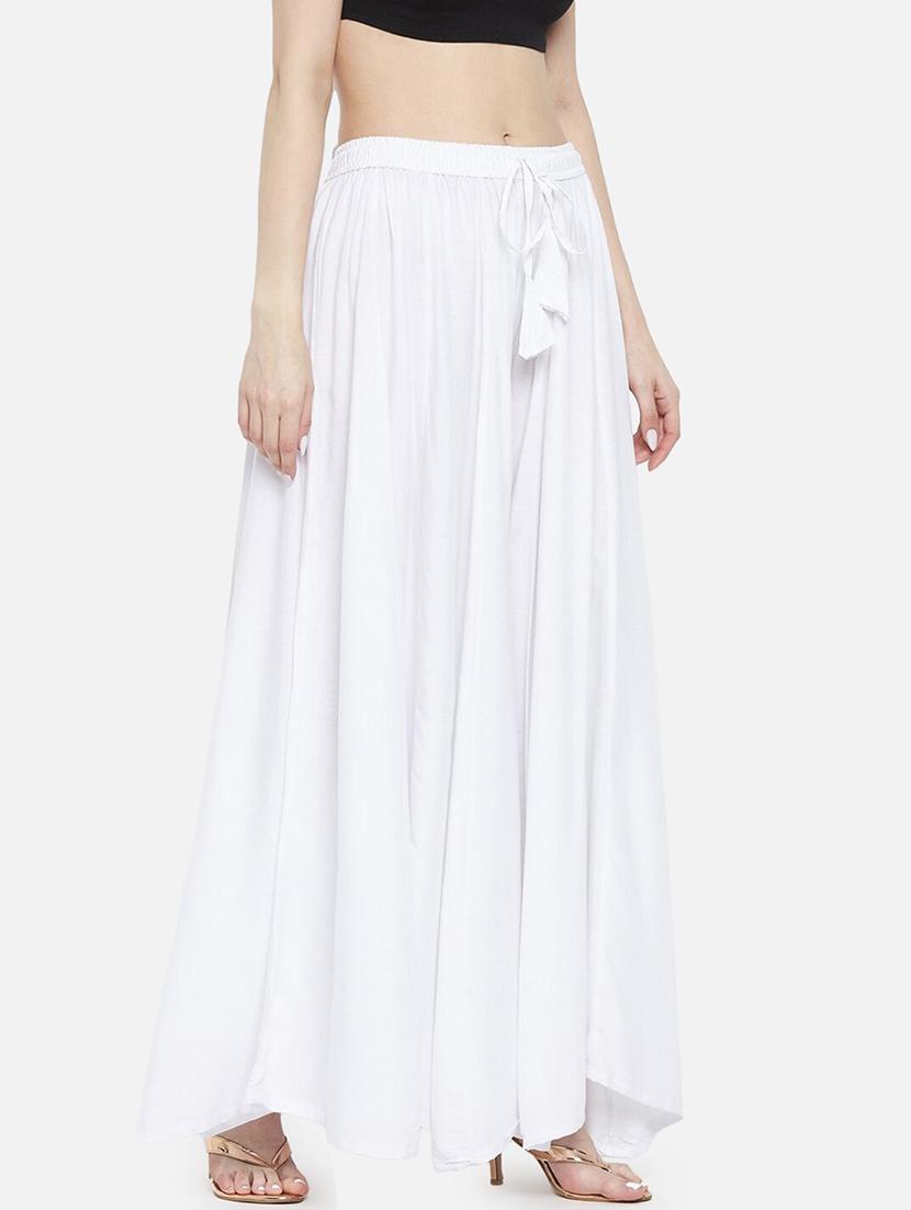 women solid mid rise flatred palazzo - 21967028 -  Standard Image - 1