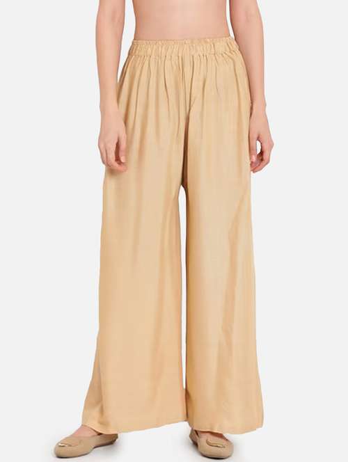 women solid high rise straigh palazzo - 21967031 -  Standard Image - 0