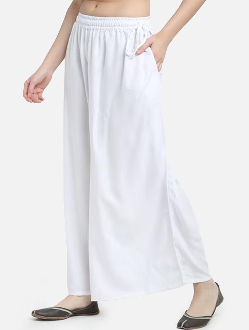 women solid mid rise flared palazzo - 21967037 - Standard Image - 1