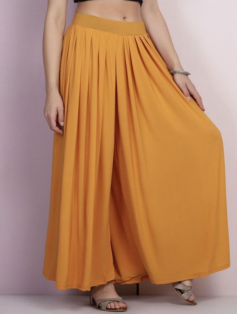 women solid mid rise flared palazzo - 21967048 - Standard Image - 1