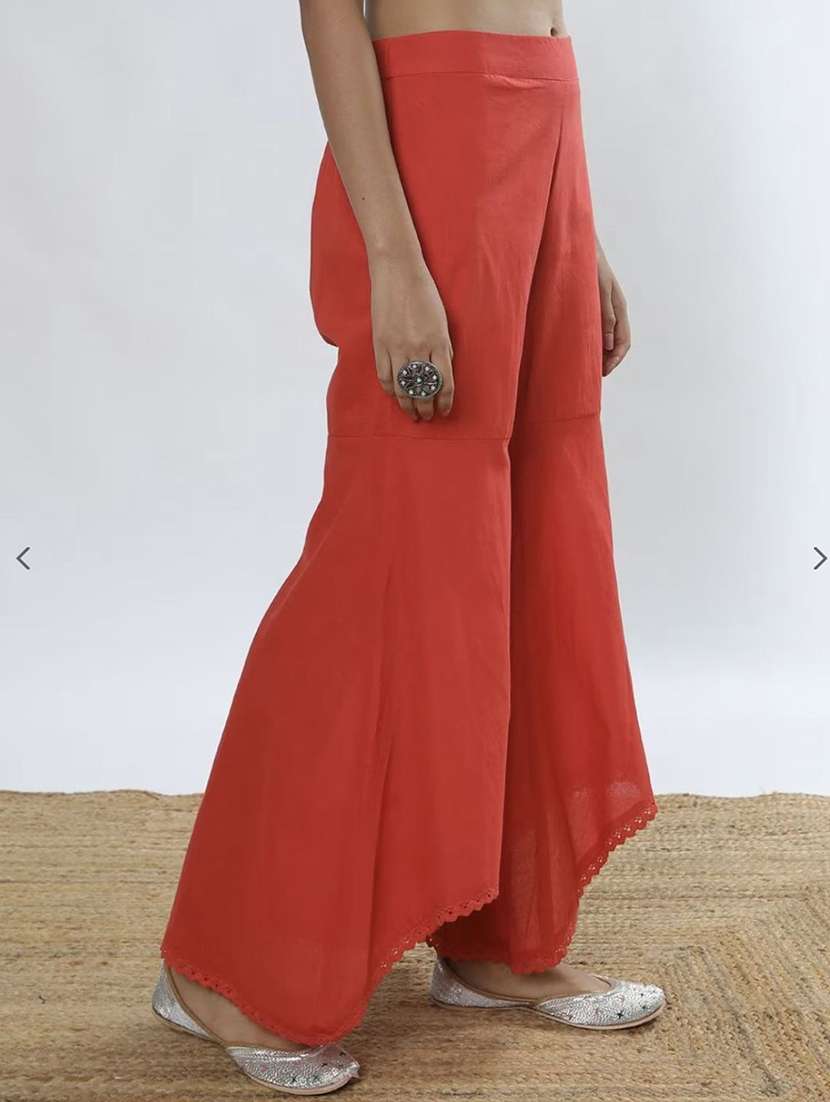 women red solid mid rise sharara - 21967056 -  Standard Image - 1