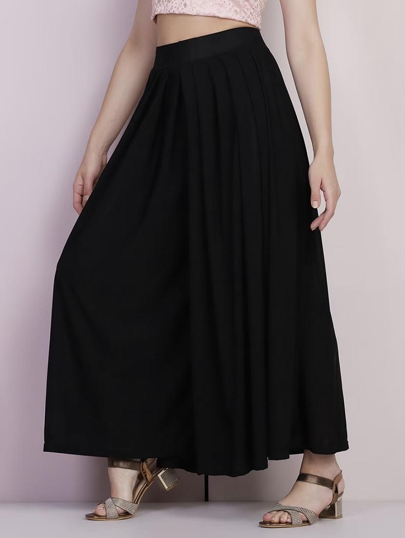 women solid mid rise flared palazzo - 21967058 -  Standard Image - 1