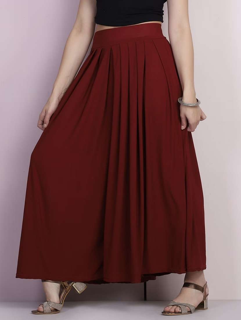 women solid mid rise flared palazzo - 21967059 -  Standard Image - 1