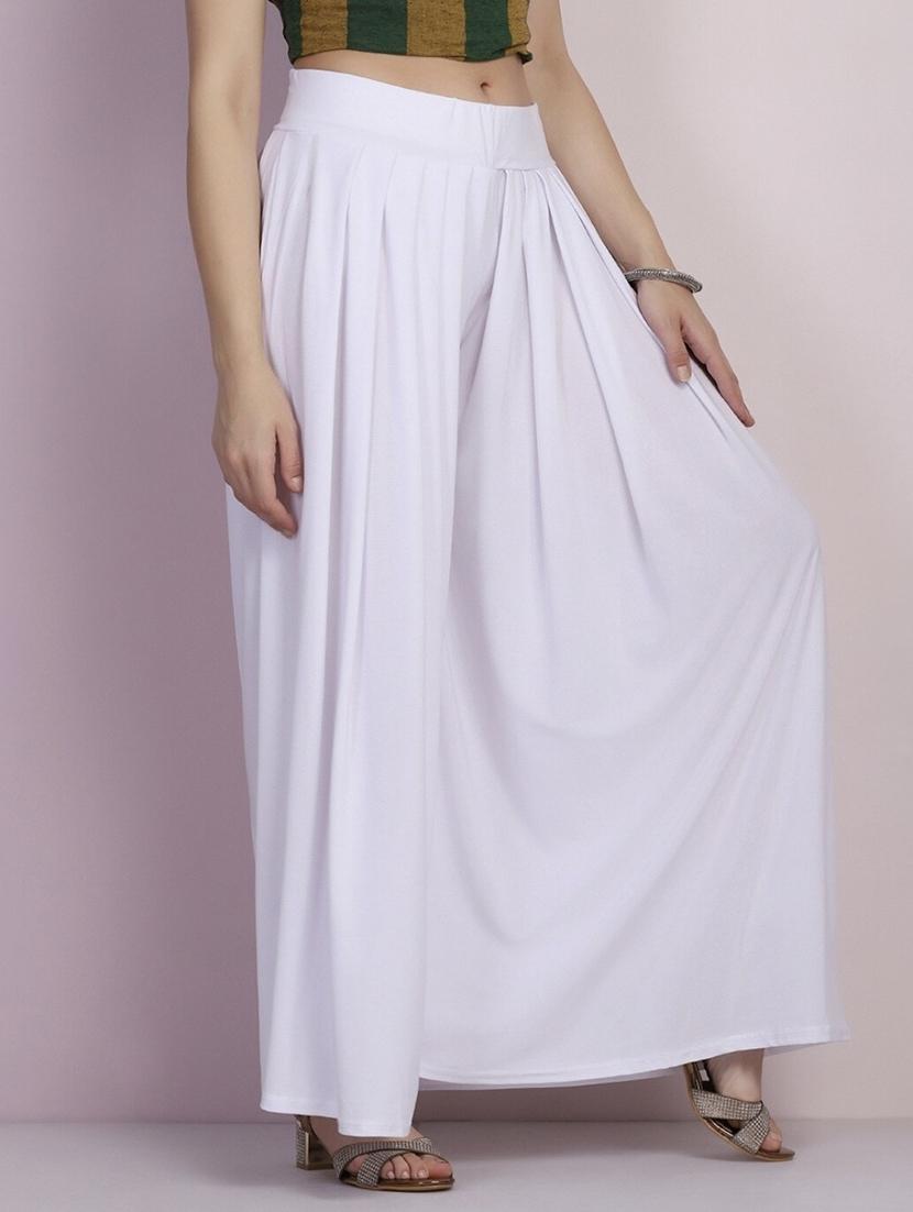 women solid mid rise flared palazzo - 21967063 - Standard Image - 1
