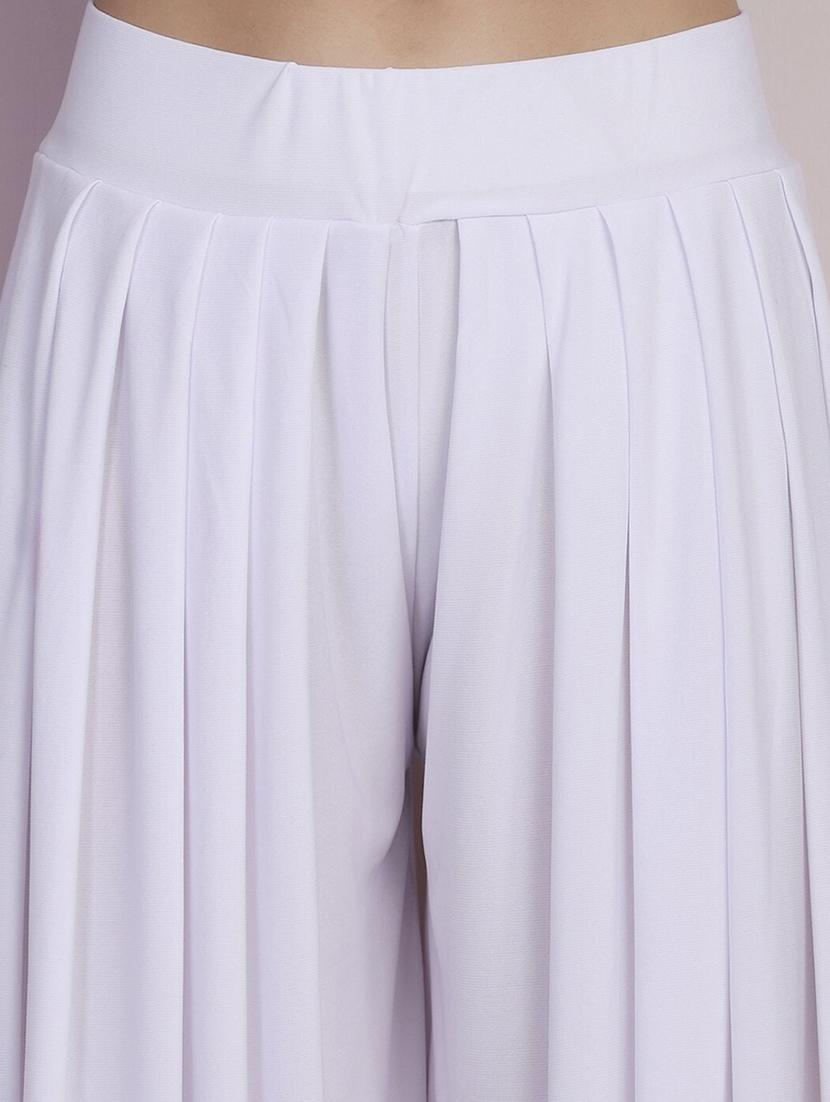women solid mid rise flared palazzo - 21967063 - Standard Image - 4