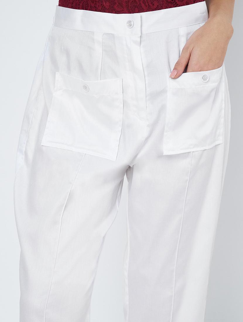 white cotton trousers - 21967066 - Standard Image - 4