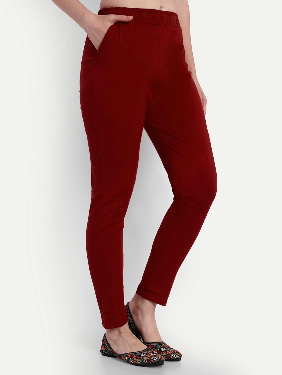 women solid slim fit tapered pant  - 21967069 -  Standard Image - 1