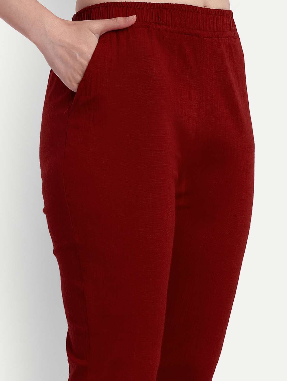 women solid slim fit tapered pant  - 21967069 -  Standard Image - 4