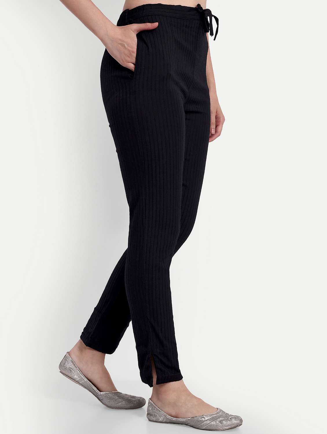 women solid slim fit tapered pant  - 21967074 -  Standard Image - 1