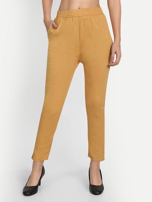 women solid slim fit cigarette trouser - 21967085 - Standard Image - 0