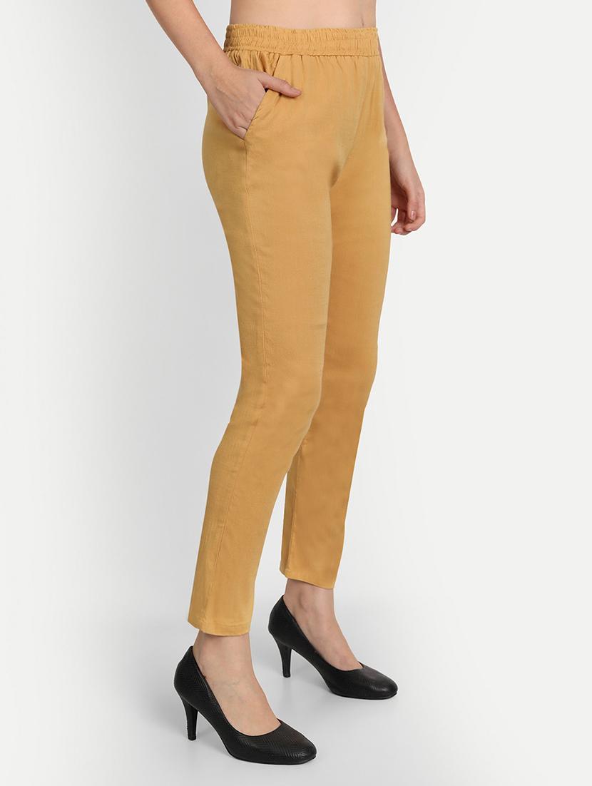 women solid slim fit cigarette trouser - 21967085 -  Standard Image - 1