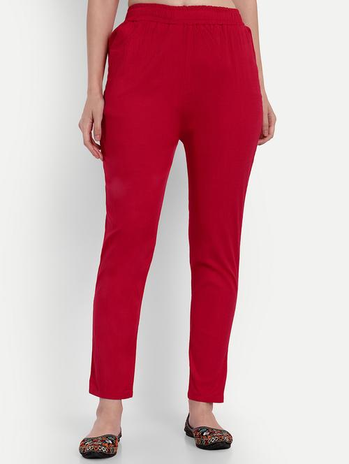 women solid regular fit tapered pant - 21967086 - Standard Image - 0