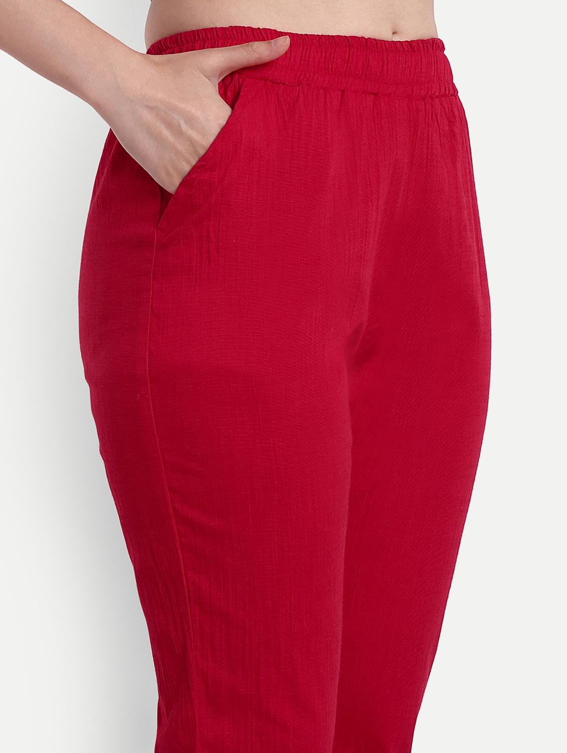 women solid regular fit tapered pant - 21967086 - Standard Image - 4