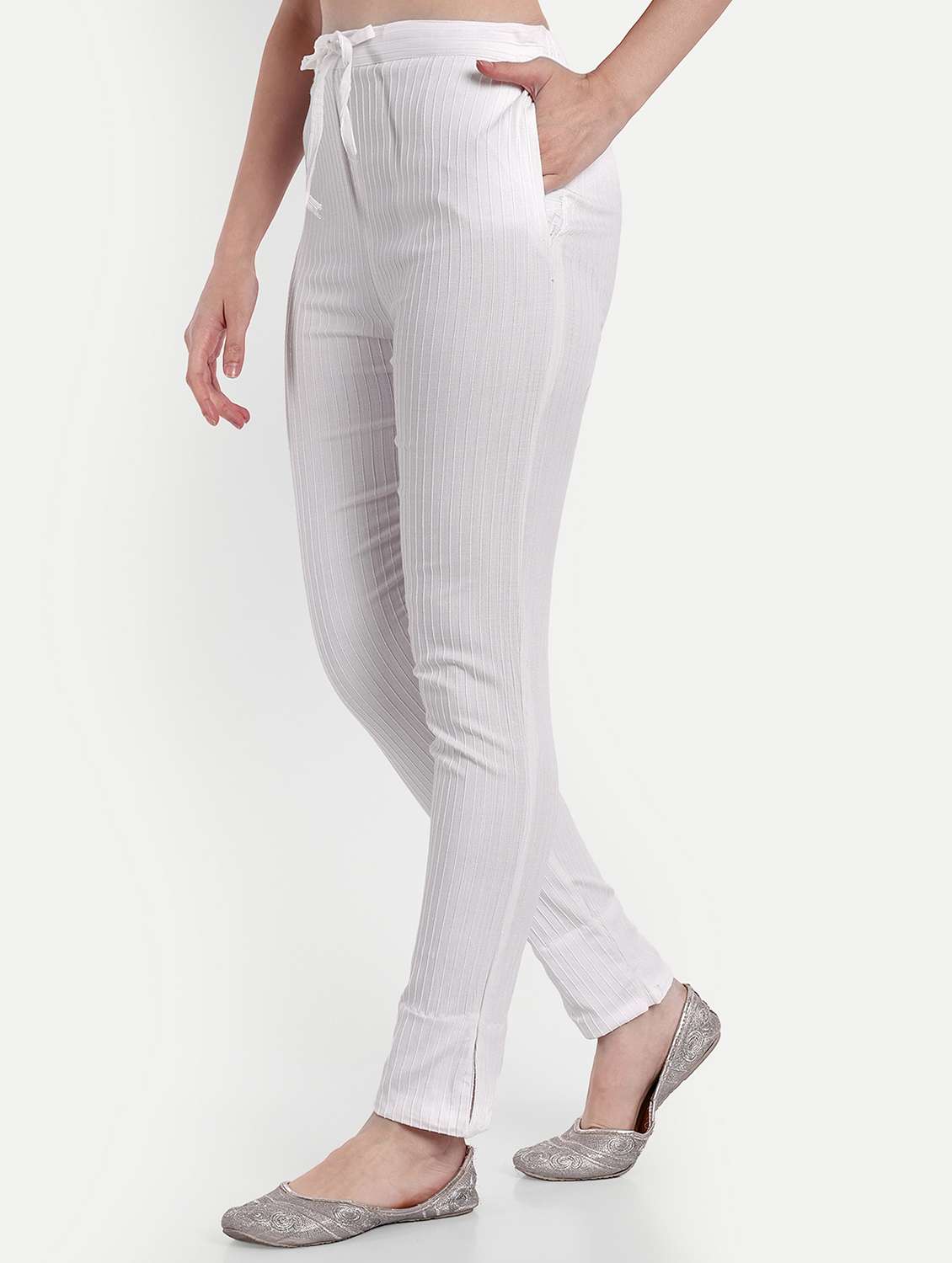 women solid slim fit tapered pant  - 21967092 -  Standard Image - 1