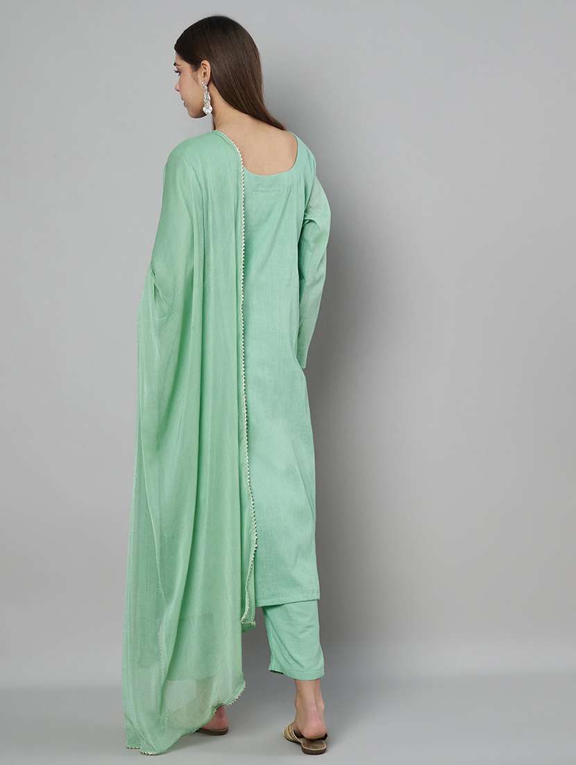 women embroidered long sleeve kurta pant with dupatta set - 21967097 -  Standard Image - 1