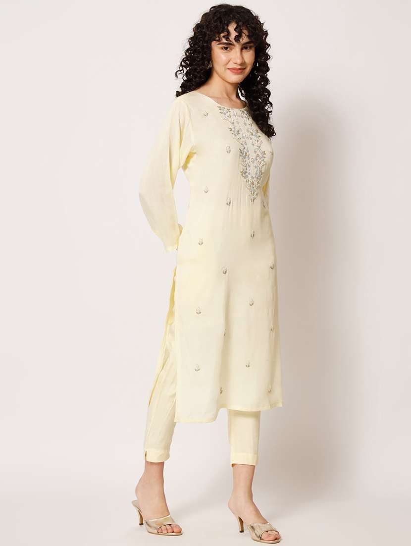 women embroidered long sleeve kurta pant with dupatta set - 21967102 -  Standard Image - 1