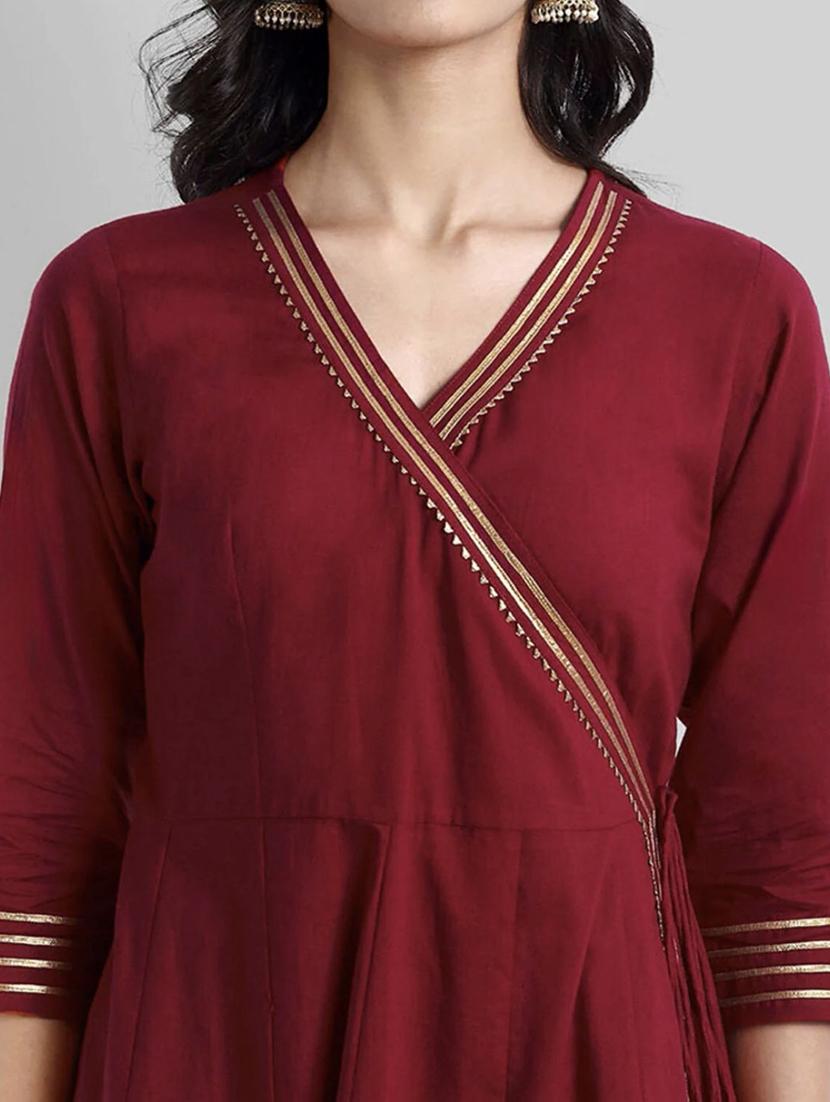 women three quarter sleeve anarkali kurta pant with dupatta set - 21967109 - Standard Image - 4