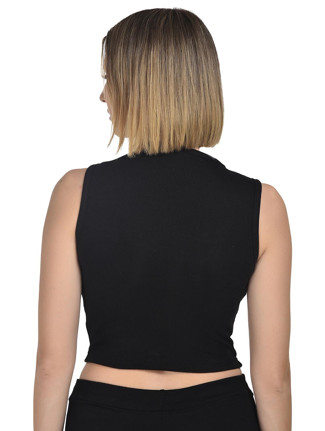 casual crop regular fit cotton blend top - 21967118 - Standard Image - 4