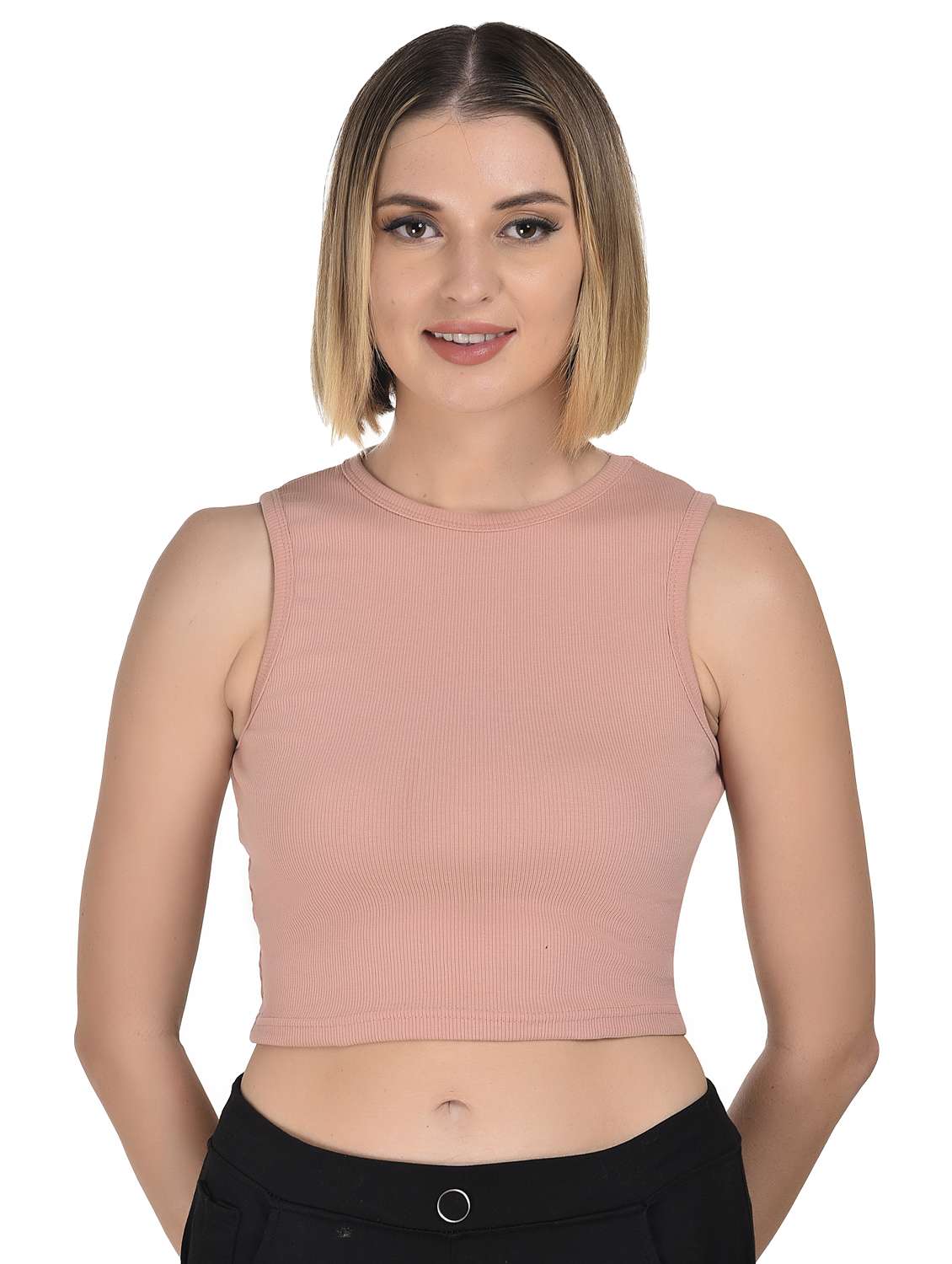 women pack of 2 solid sleeveless crop top - 21967125 - Standard Image - 1