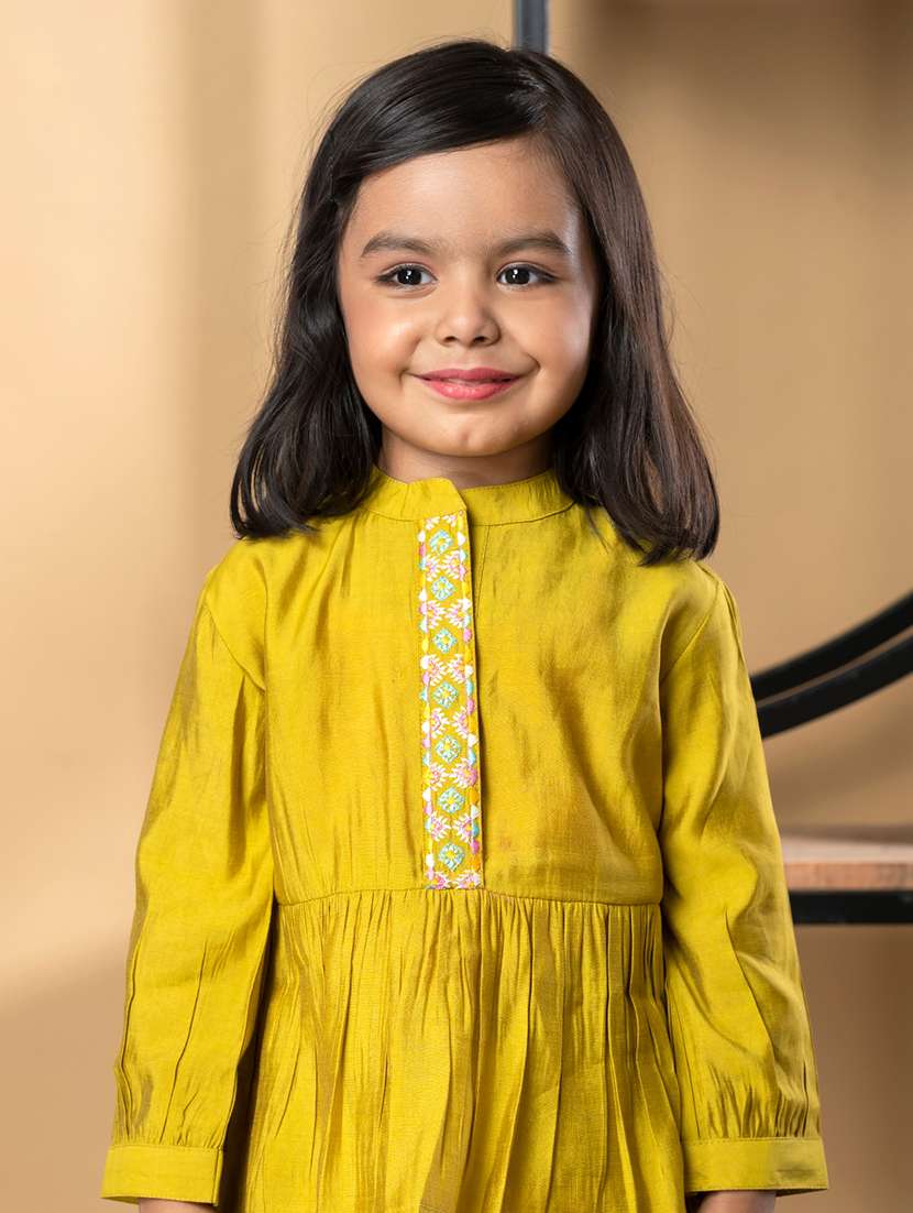 girls embroidered long sleeve kurta and palazzo set - 21967200 -  Standard Image - 4