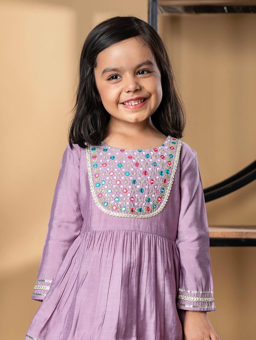 girls gota detailed long sleeve kurta and sharara set - 21967204 - Standard Image - 4