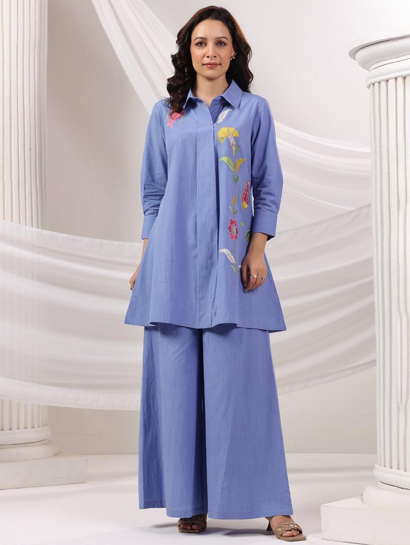 women embroidered long sleeve ethnic co-ord set - 21967269 -  Standard Image - 1