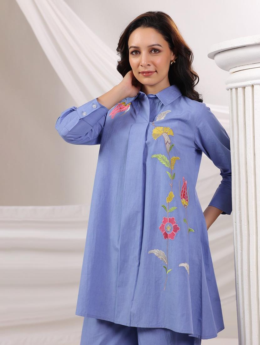 women embroidered long sleeve ethnic co-ord set - 21967269 - Standard Image - 4