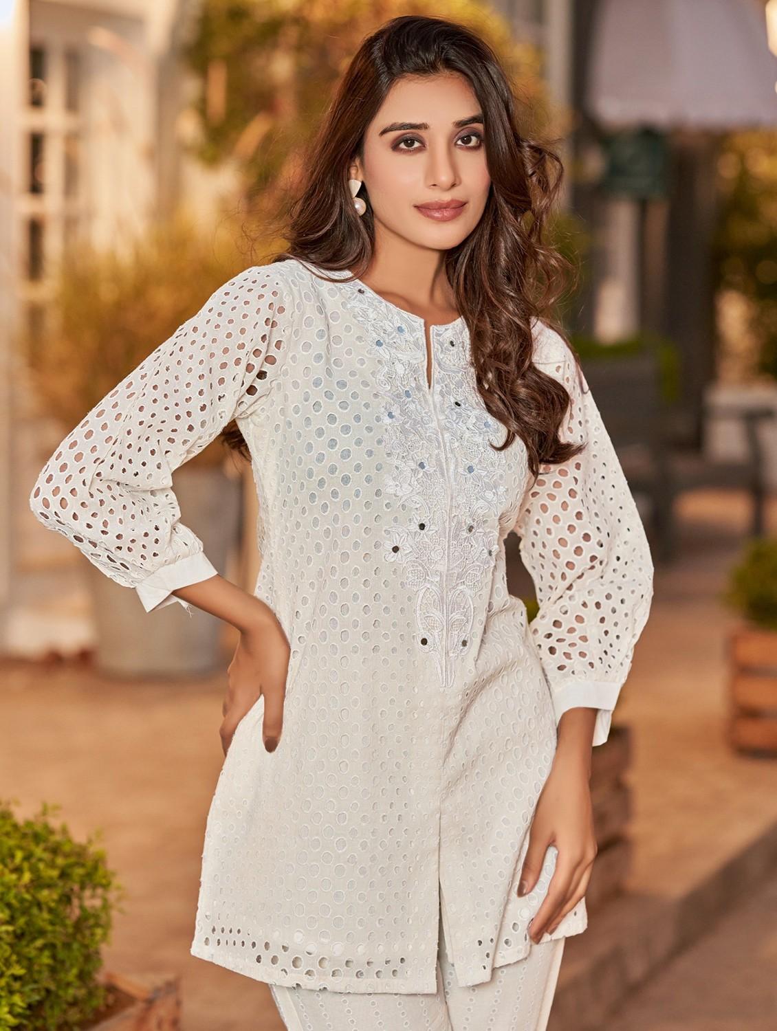 women three quarter sleeve ethnic co-ord set - 21967302 - Standard Image - 1