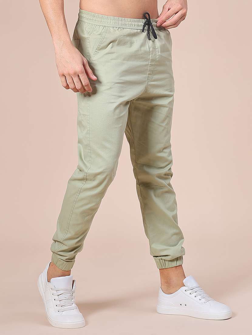 men solid mid rise regular fit jogger - 21967790 -  Standard Image - 1