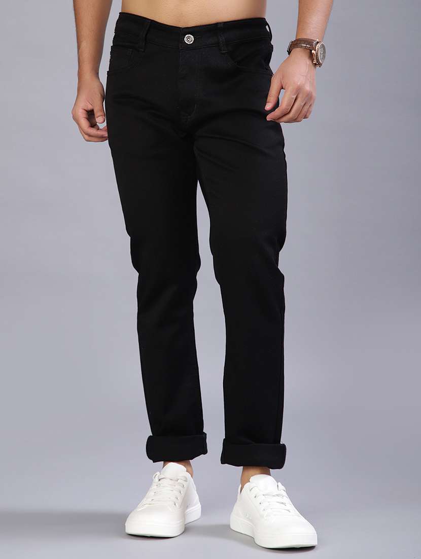 men plain mid rise full length jeans - 21967819 -  Standard Image - 1