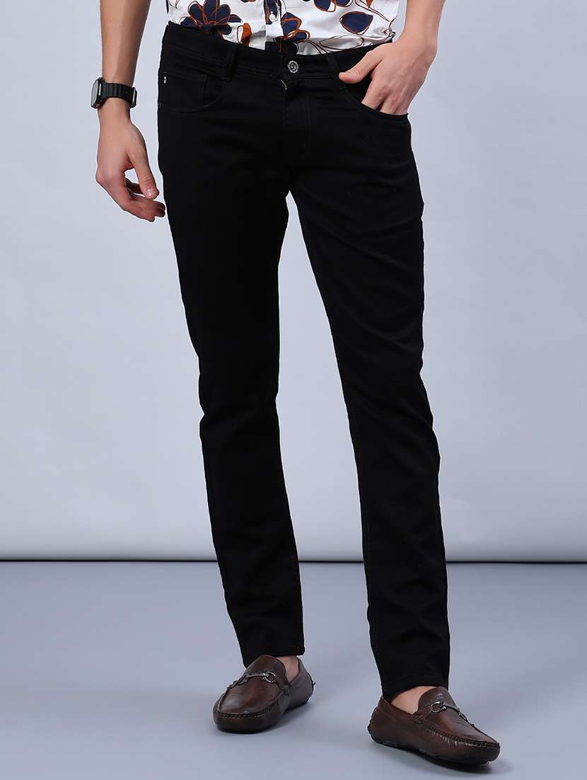 men plain mid rise full length jeans - 21967821 -  Standard Image - 1