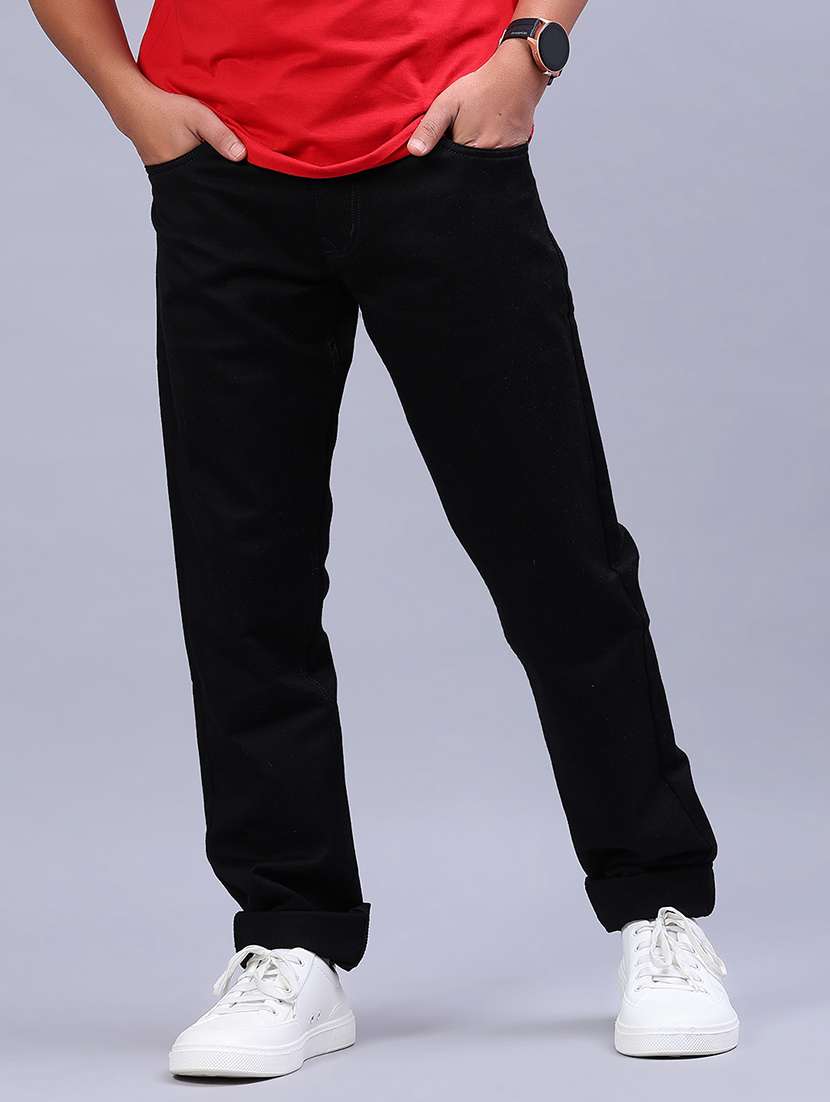 men plain mid rise full length jeans - 21967822 -  Zoom Image - 0