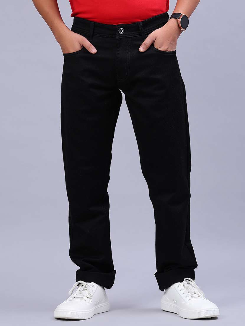 men plain mid rise full length jeans - 21967822 -  Standard Image - 1