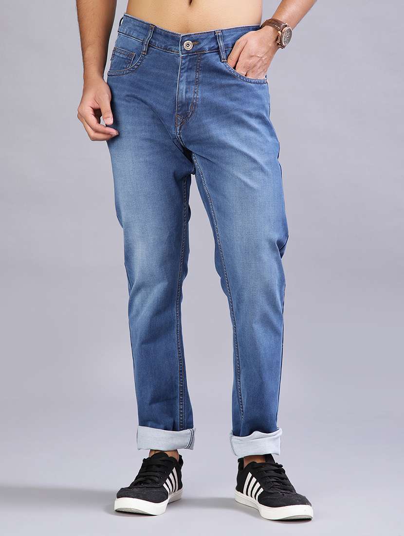 men solid mid rise slim fit jeans - 21967824 -  Standard Image - 1