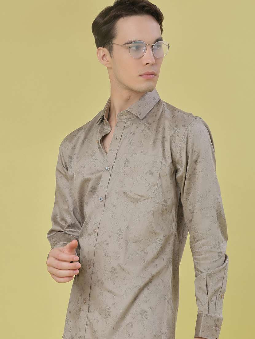 men printed long sleeve regular fit casual shirt - 21967837 -  Standard Image - 1