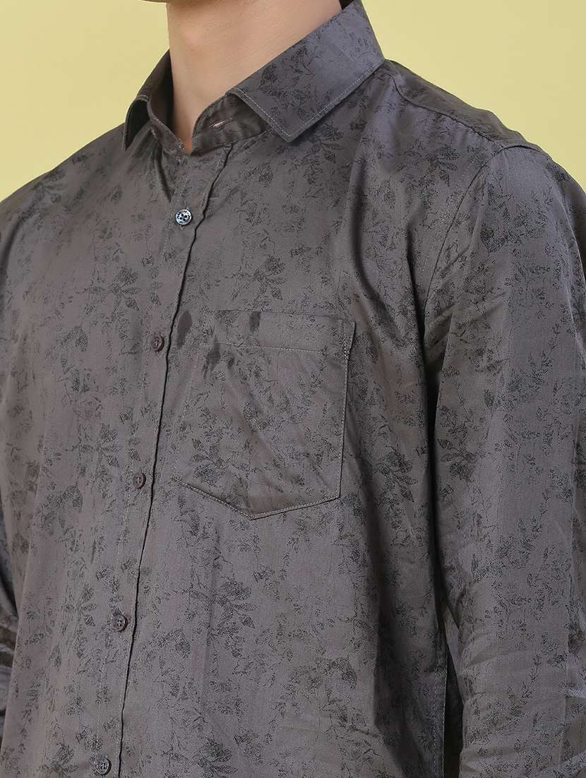 men printed long sleeve regular fit casual shirt - 21967838 -  Standard Image - 4