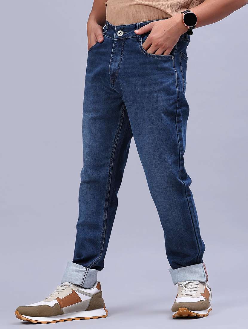 men solid mid rise tapered fit jeans - 21967843 -  Standard Image - 1