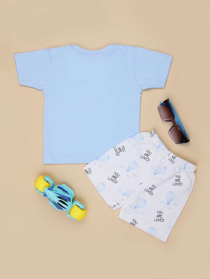 boys printed t-shirt & shorts casual wear set - 21967855 -  Standard Image - 1