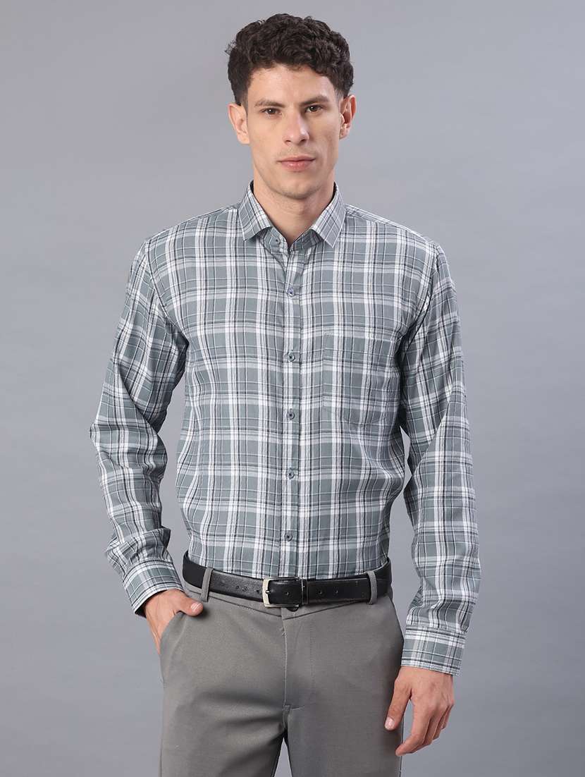 men checkered long sleeve regualr fit formal shirt - 21967866 -  Standard Image - 1