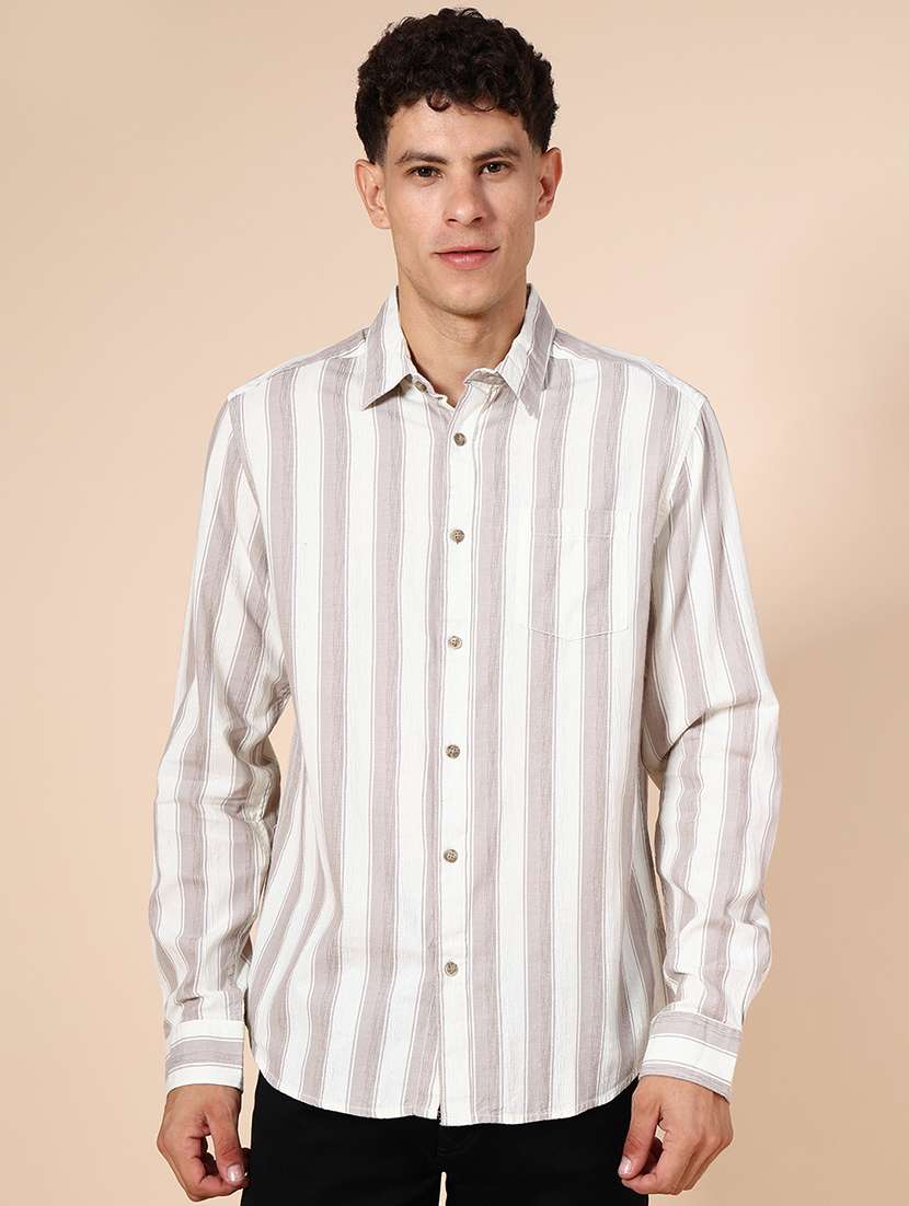 men striped long sleeve regular fit shirt - 21967873 -  Standard Image - 1