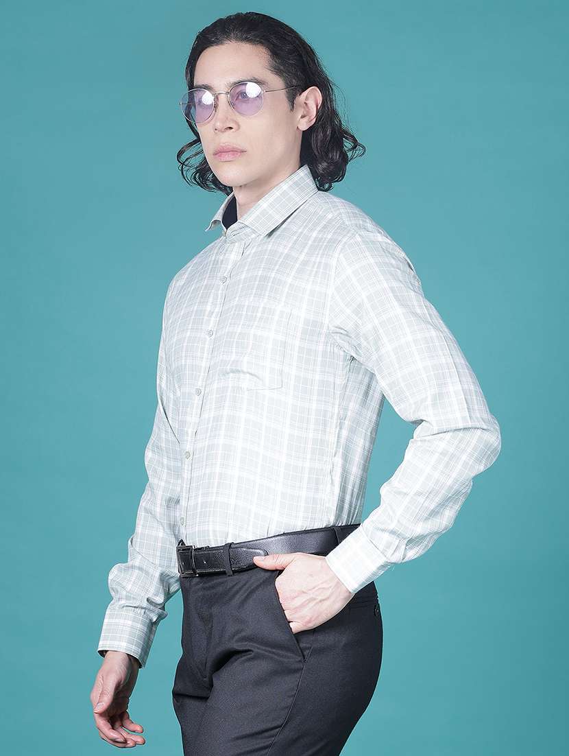 men checkered long sleeve slim fit formal shirt - 21967912 -  Standard Image - 1