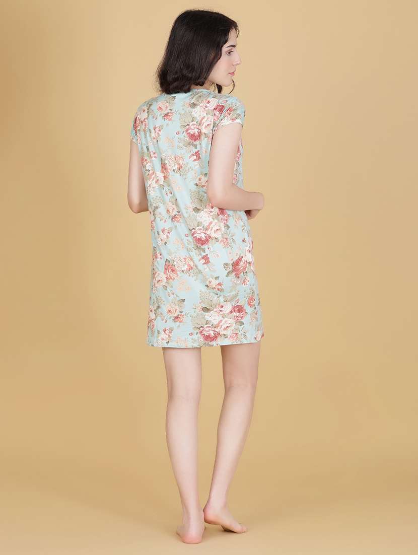 women floral print short sleeve sleepshirt - 21967921 -  Standard Image - 4
