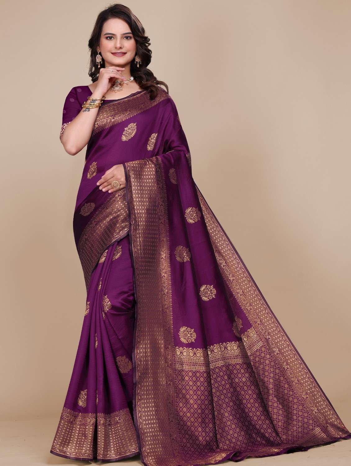 women self design banarasi saree with blouse - 21967996 -  Standard Image - 1