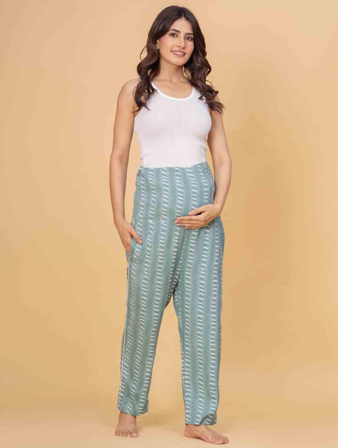women teal printed high rise bottomwear - 21968006 - Standard Image - 4