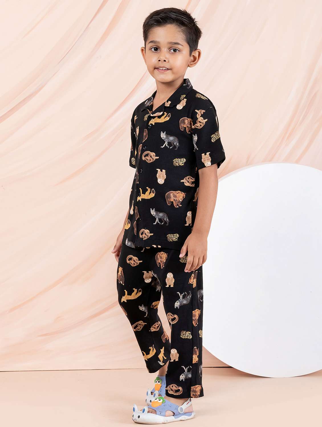 boys printed short sleeve nightwear pyjama set - 21968022 -  Standard Image - 1