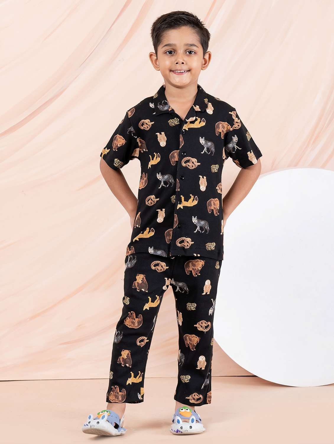 boys printed short sleeve nightwear pyjama set - 21968022 -  Standard Image - 4