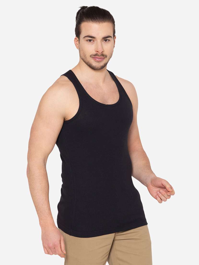 men pack of 2 solid scoop neck vest - 21968025 -  Standard Image - 1