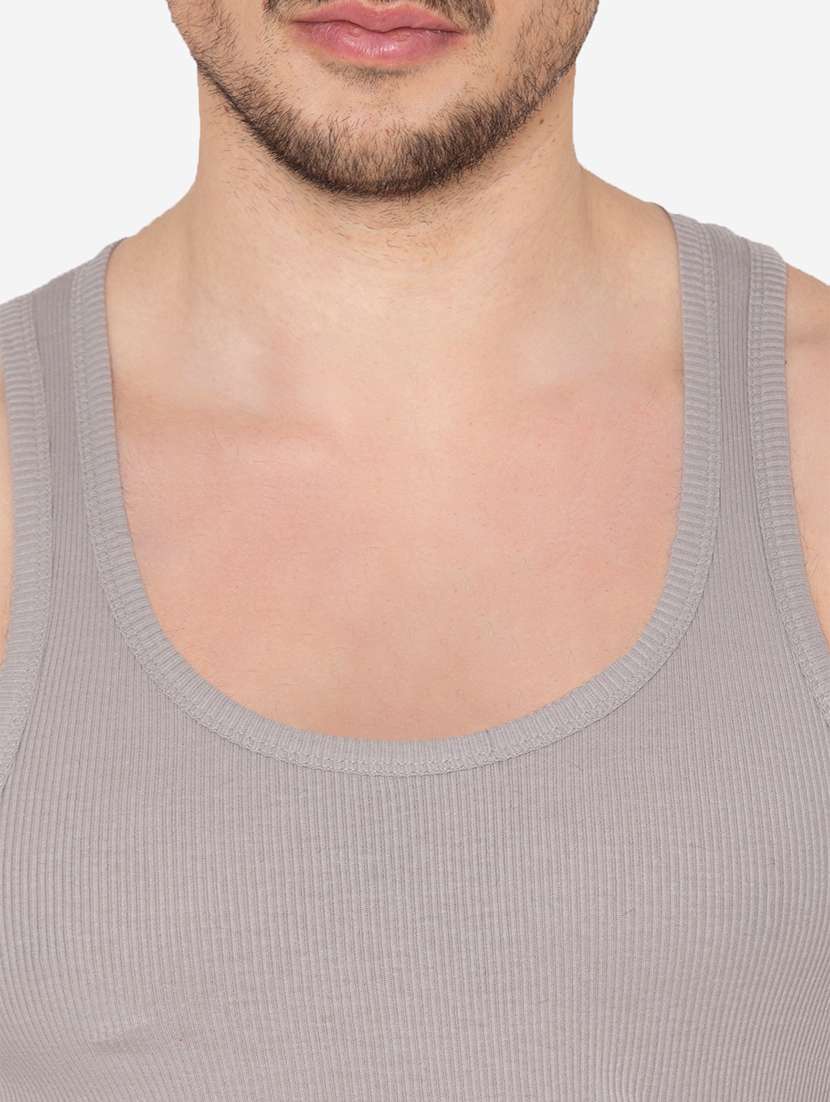 men pack of 2 solid scoop neck vest - 21968025 -  Standard Image - 6