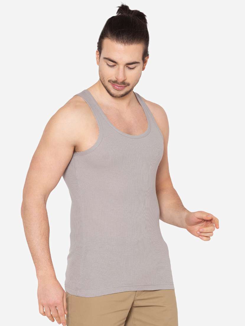 men pack of 2 solid scoop neck vest - 21968028 -  Standard Image - 1