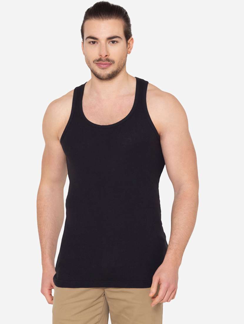 men pack of 2 solid scoop neck vest - 21968031 -  Standard Image - 1